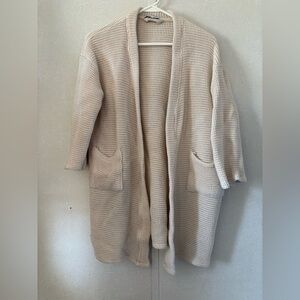 Ettitude Bamboo Waffle Bathrobe in size M cream